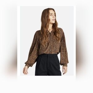 Brixton Somerset L/S Woven Button Up Top Size S NWT